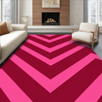 Crimson Pink Chevron Stripes Rug