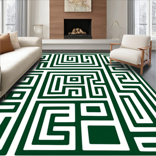 Abstract Maze Pattern Rug