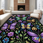 Vibrant Butterfly Garden Art Rug