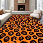 Bold Contrast Leopard Skin Design Rug