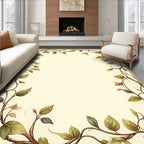 Vine and Leaf Botanical Scroll Work Rug