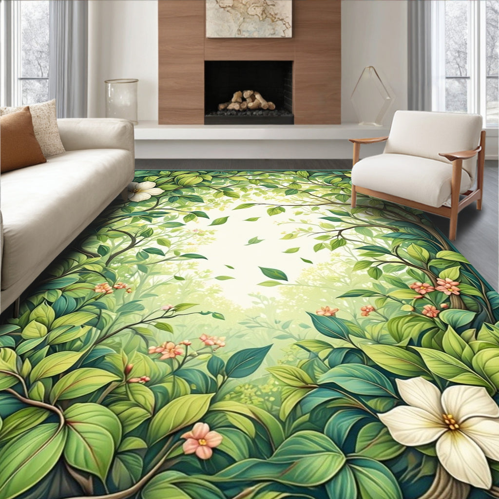 Enchanted Forest Floral Vines Rug