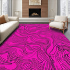 Vibrant Pink Abstract Swirl Pattern Rug