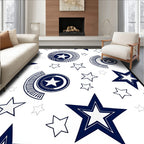 Navy White Starburst Emblem Rug