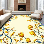 Golden Tulip Vine Border Rug