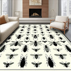 Insect Collection Vintage Style Pattern Rug