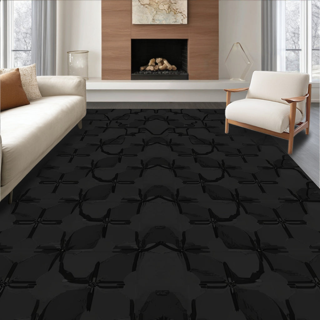 Geometric Dark Symmetry Pattern Rug