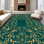 Ornate Floral Birds Silhouette Rug