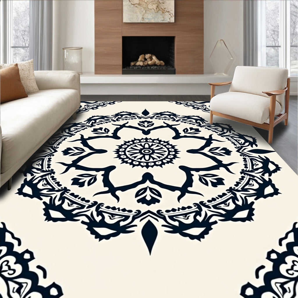 Intricate Floral Medallion Pattern Rug