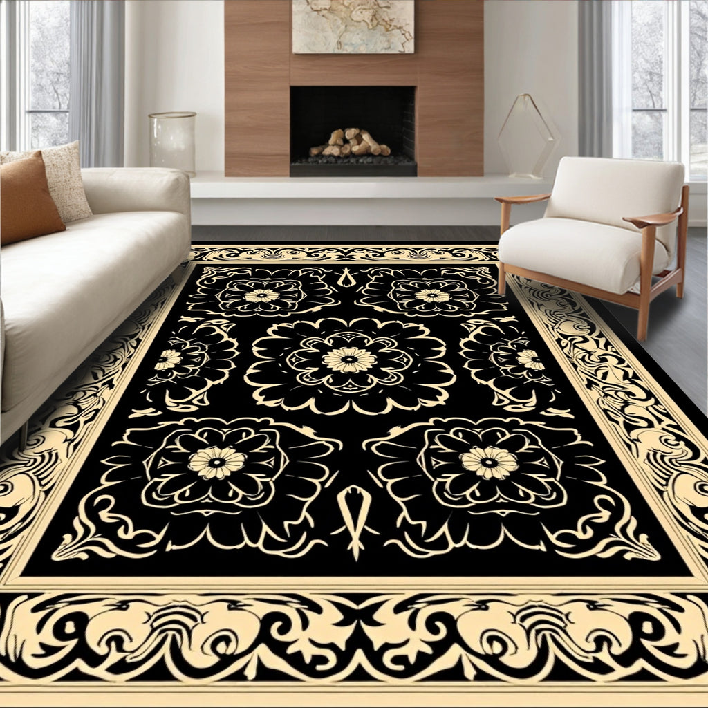 Art Nouveau Floral and Scrollwork Rug