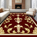 Regal Gold Fleur-de-Lis Pattern Rug