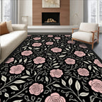 Pink Roses Floral Pattern Design Rug