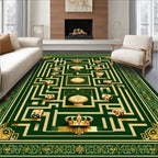 Golden Dice Chessboard Maze Pattern Rug