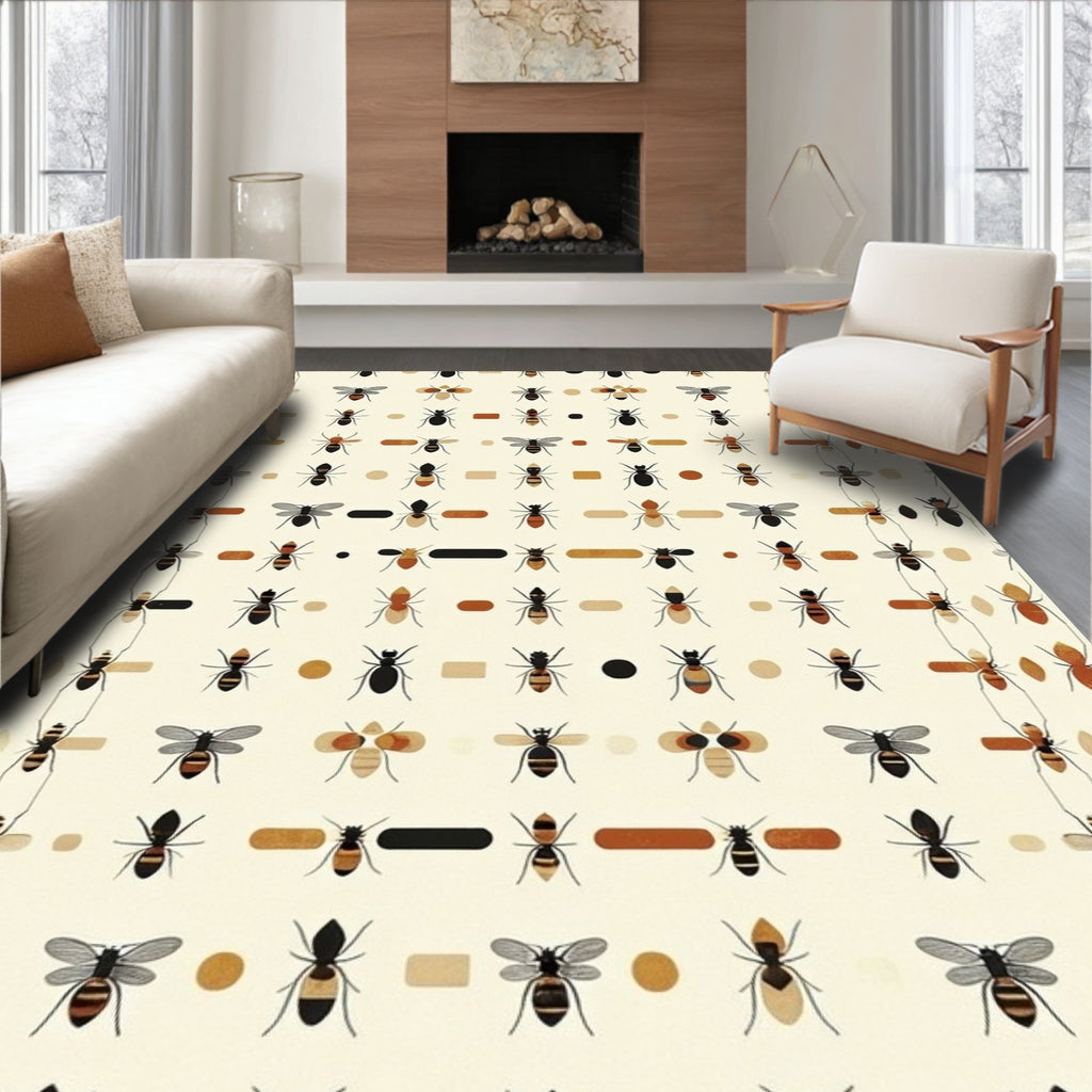 Insects Dots Patterned Design Rug