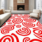 Red Swirls And Spirals Rug