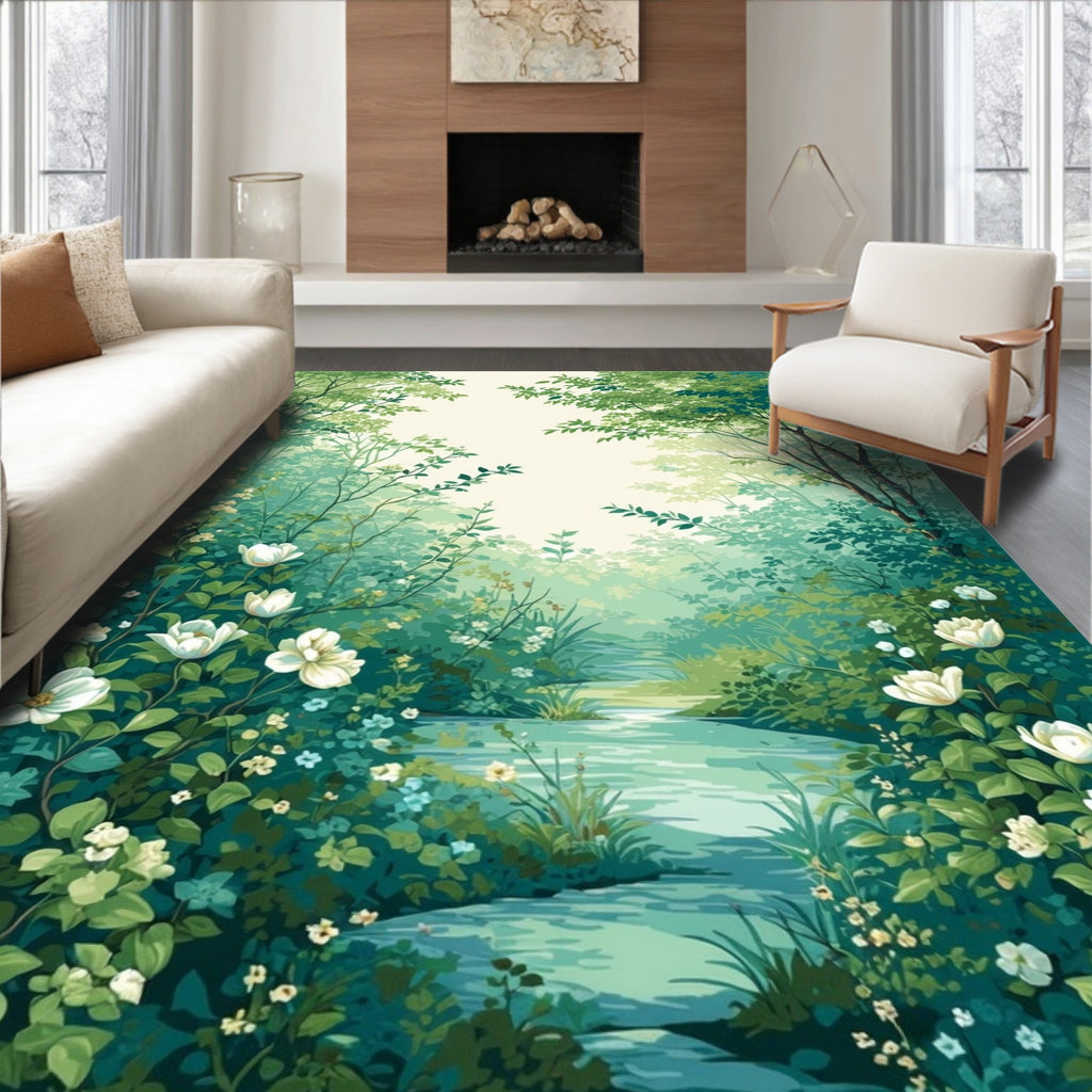 Enchanted Forest Floral Path Rug