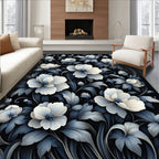 Dark Floral Elegance Print Rug