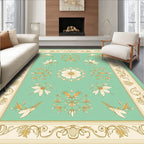 Trellis Floral Cream Gold Pattern Rug