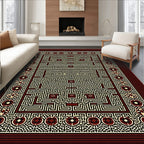 Intricate Geometric Maze Pattern Rug