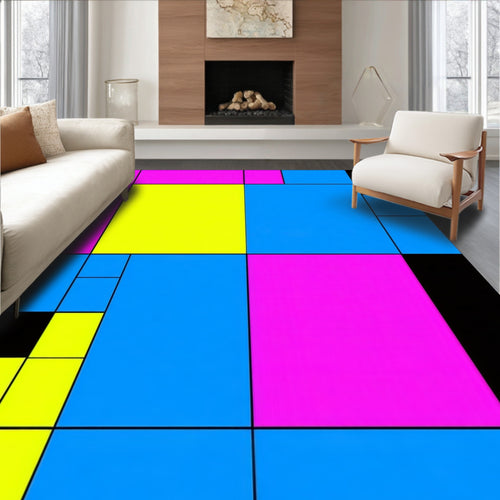 Abstract Geometric Block Pattern Rug