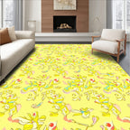 Abstract Yellow Linear Pattern Rug