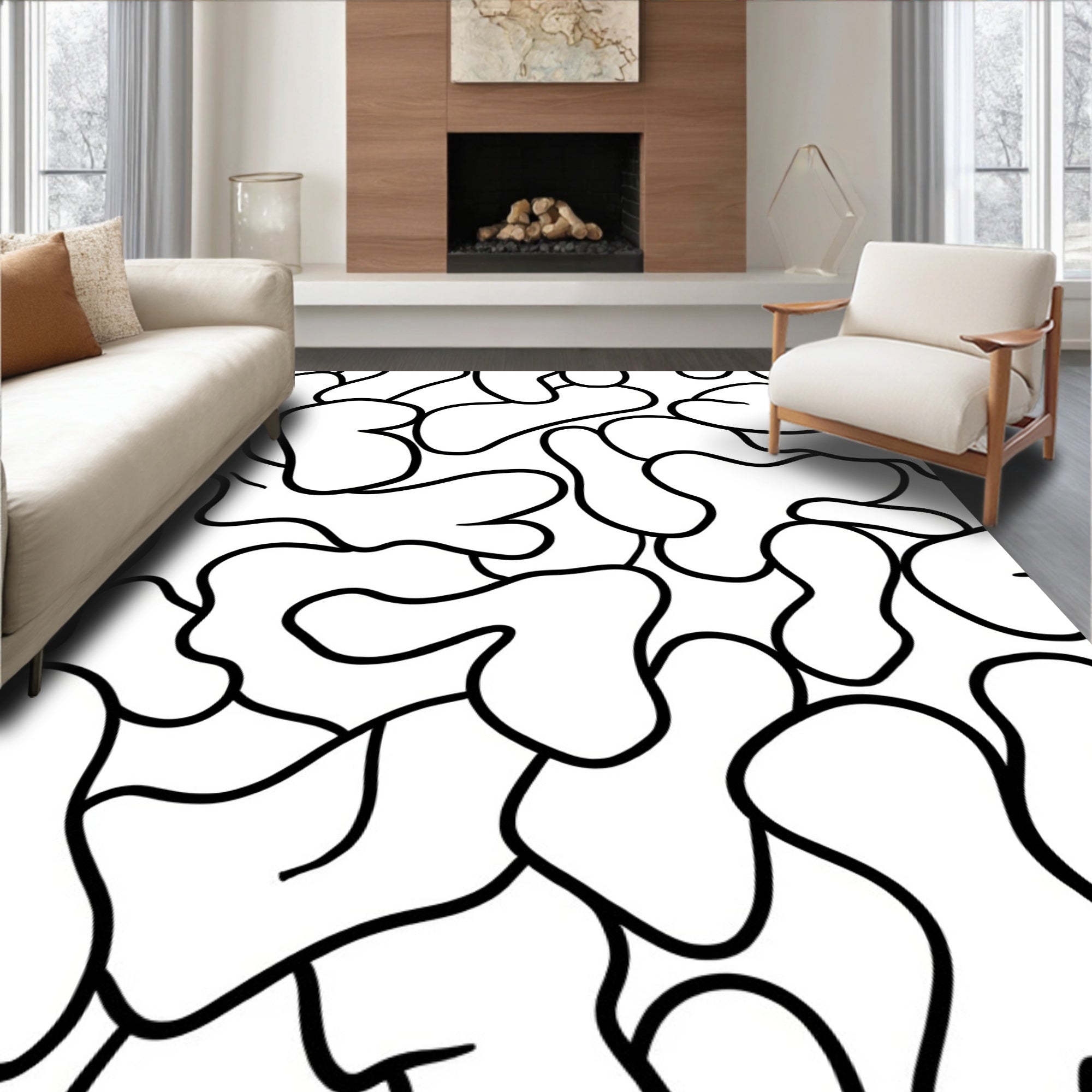 Abstract Blob Pattern Rug
