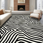 Bold Black And White Zebra Pattern Rug