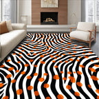 Bold Stripes And Dots Abstract Rug
