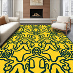 Abstract Figures Yellow Design Rug