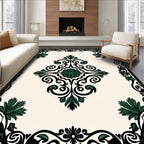Ornate Floral Scrollwork Pattern Rug
