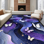 Deep Space Butterflies Swirls Rug