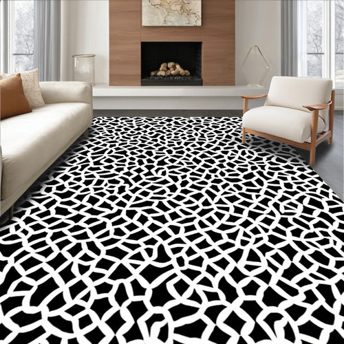 Abstract Organic Grid Pattern Rug