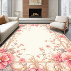 Elegant Pink Floral Vines Rug