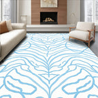 Soft Blue Hand Drawn Organic Flow Rug