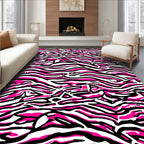 Vibrant Pink Zebra Stripes Pattern Rug