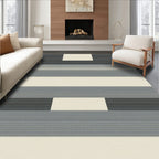 Modern Abstract Striped Geometric Pattern Rug