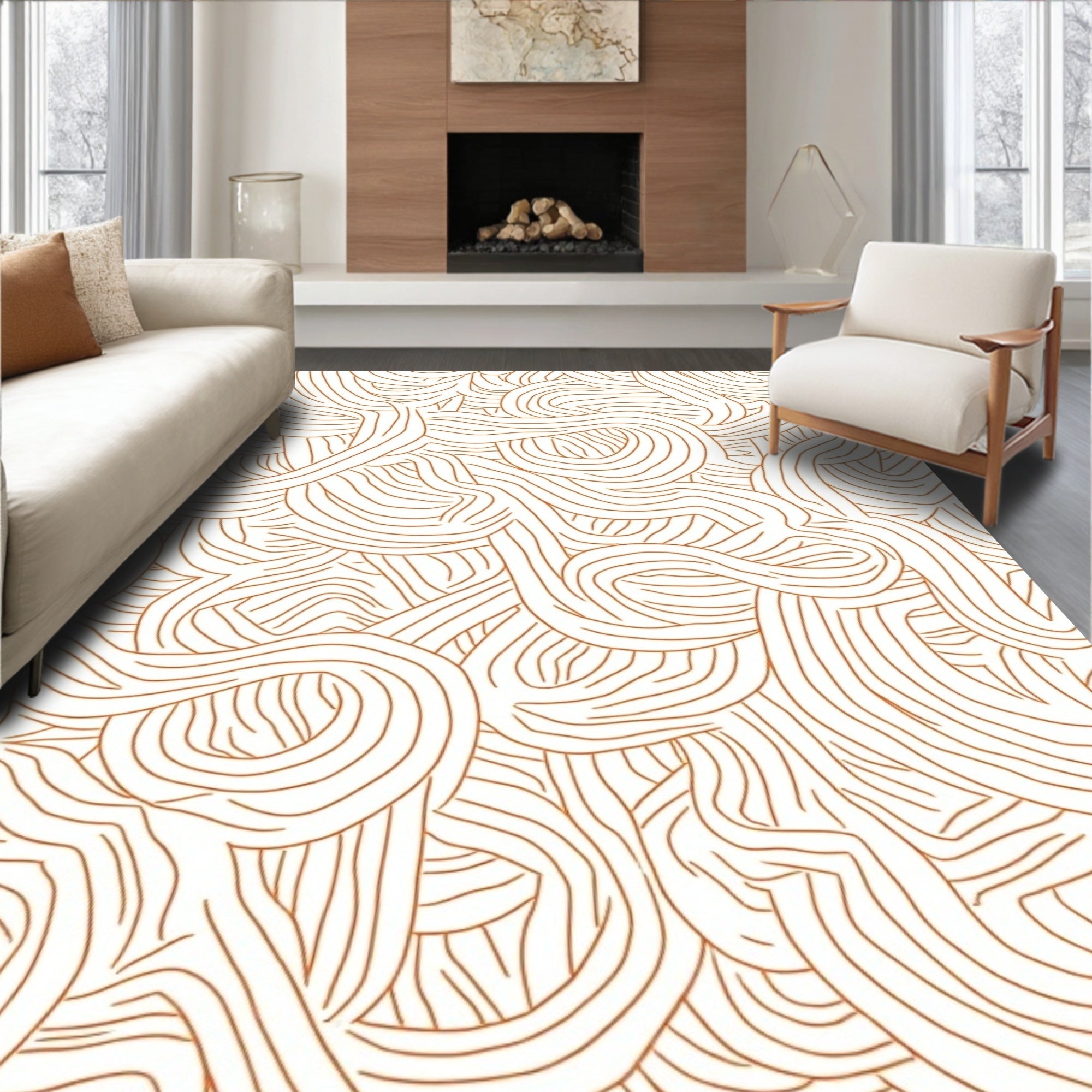 Abstract Swirls Pattern Rug