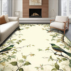 Whimsical Birds Branches Nature Design Rug