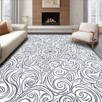 Swirling Floral Abstract Design Rug
