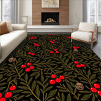 Botanical Red Berry Branch Rug