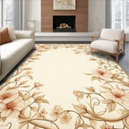 Beige Floral Vines Design Rug