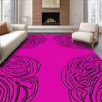 Abstract Swirl Pink Black Design Rug