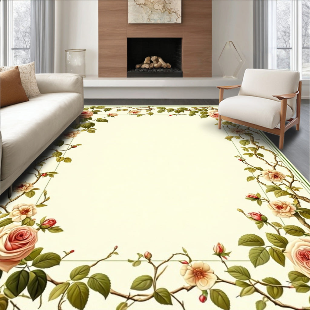 Vintage Floral Vine Pattern Rug