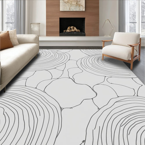 Abstract Organic Contour Pattern Rug
