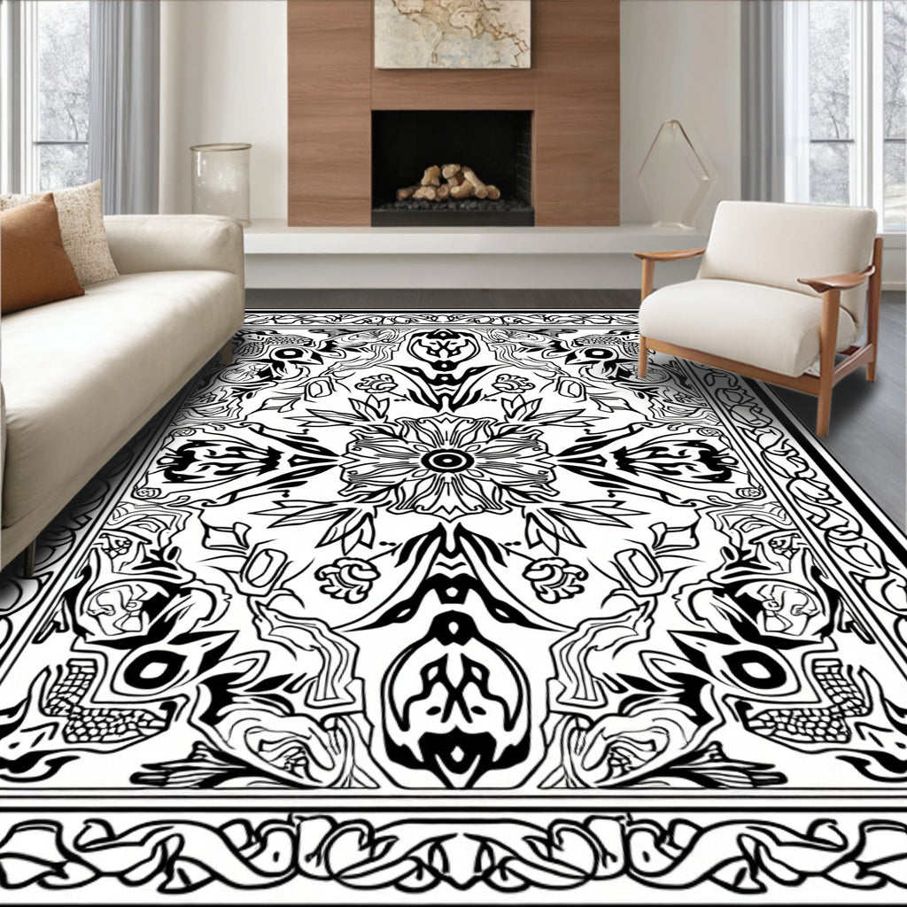Intricate Floral And Creature Pattern Rug