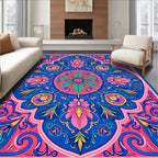 Vibrant Floral Mandala Pattern Design Rug