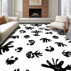 Abstract Starburst And Blob Pattern Rug
