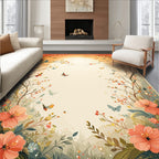 Spring Blossom Butterfly Garden Design Rug