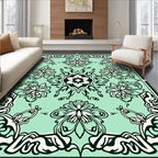 Art Nouveau Floral Symmetry Pattern Design Rug