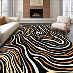 Bold Zebra Print Swirl Pattern Rug
